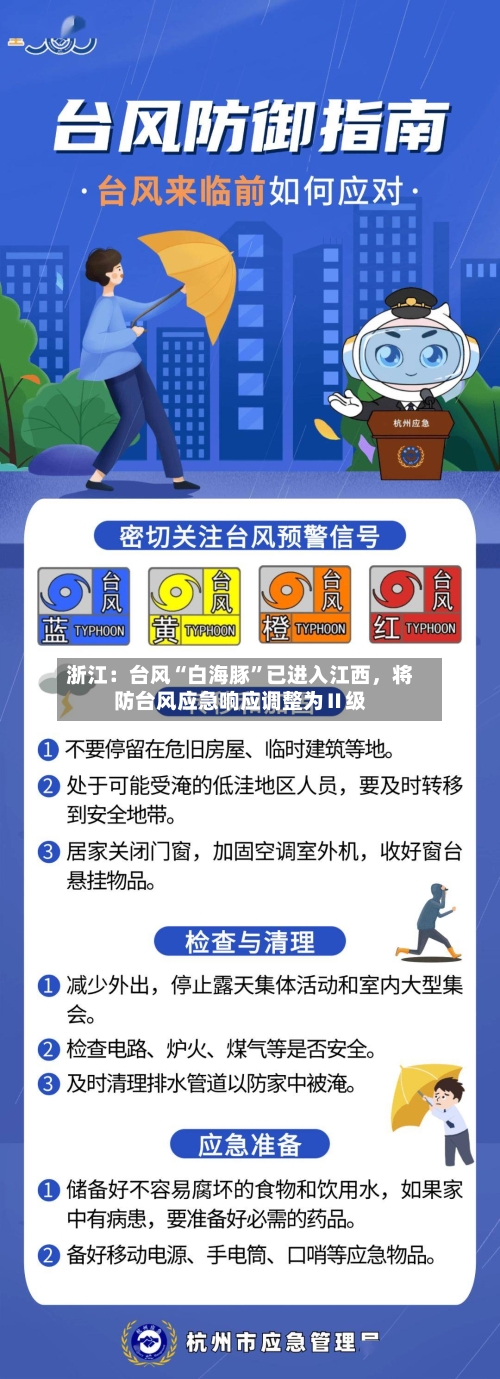 浙江：台风“白海豚”已进入江西	，将防台风应急响应调整为Ⅱ级-第3张图片