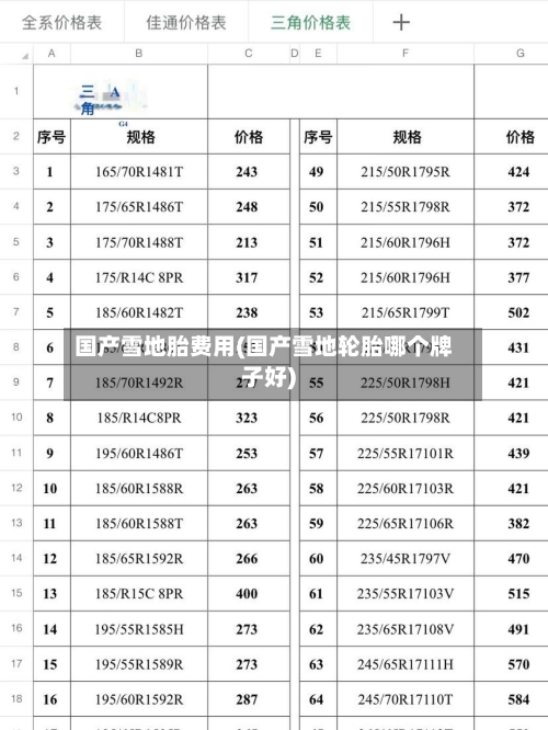 国产雪地胎费用(国产雪地轮胎哪个牌子好)