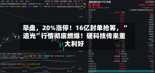 早盘	，20%涨停！16亿封单抢筹，“追光”行情彻底燃爆！硬科技传来重大利好-第3张图片