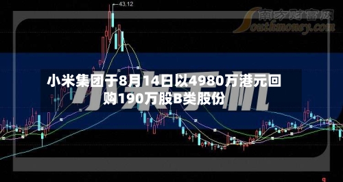 小米集团于8月14日以4980万港元回购190万股B类股份